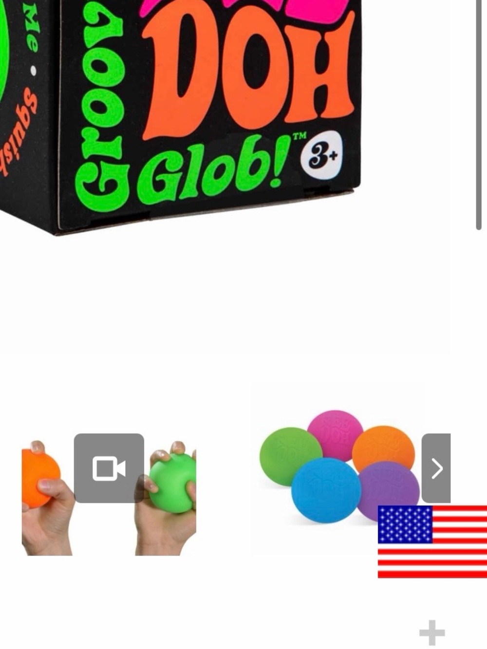 NeeDoh Groovy Glob! Colorful Squeeze Ball.  All colors available- authentic